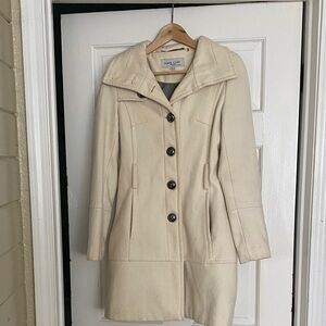 Black Rivet Off-White Trench Coat